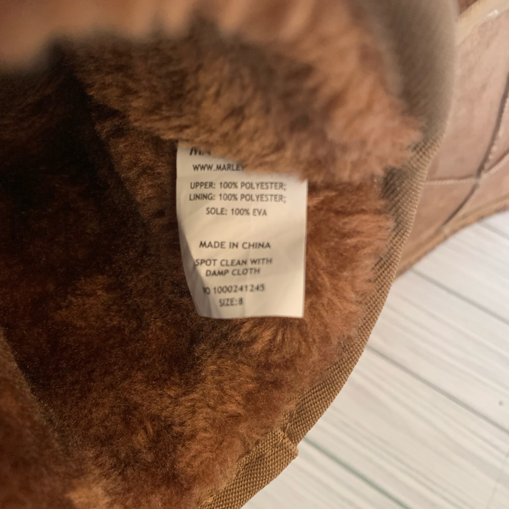 Marelylilly Chestnut Suede Faux Fur Lined Booties - Slip-On animal print sole - Picture 5 of 7